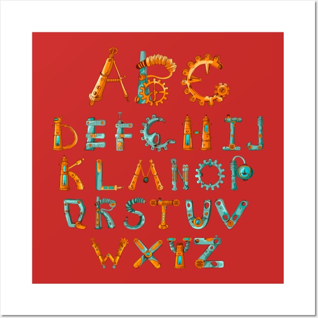 Alphabet Mechanics Wall Art by Mako Design 